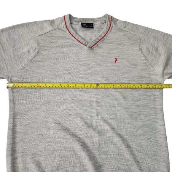 PEAK PERFORMANCE Light Gray Merino Wool V-Neck Sweater xl - Picture 10 of 11